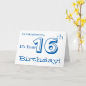 Carte Salutation de grand-fils à 16e anniversaire en ble (Fleur jaune)