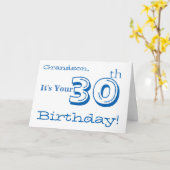 Carte Salutation de grand-fils à 30e anniversaire en ble (Fleur jaune)