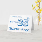 Carte Salutation de grand-fils à 35e anniversaire en ble (Fleur jaune)