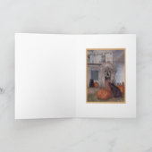 CARTE SALUTATION DE HALLOWEEN DE PLEINE LUNE DE CAT NOIR (Intérieur)