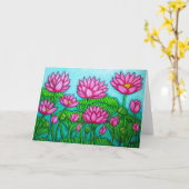 Carte Salutation de jardin de bonheur de Lotus (Fleur jaune)