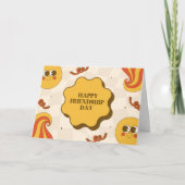 Carte Salutation de la journée d'amitié rétro jaune et o (Devant)