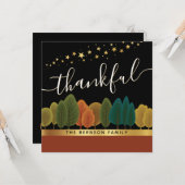 Carte Salutation de la Parties scintillant d'or de Thank (Devant/Arrière en situation)