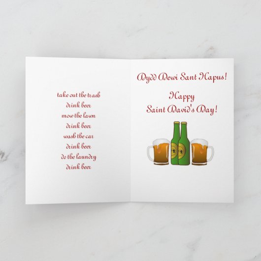 Carte Salutation de la Saint-David (Intérieur)