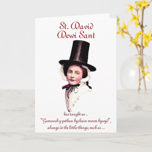 Carte Salutation de la Saint-David (Fleur jaune)