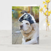 Carte Salutation de labrador retriever Halloween (Fleur jaune)