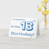 Carte Salutation de l'anniversaire du petit-fils 13ème (Fleur jaune)