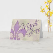 Carte Salutation de mardi gras (Fleur jaune)