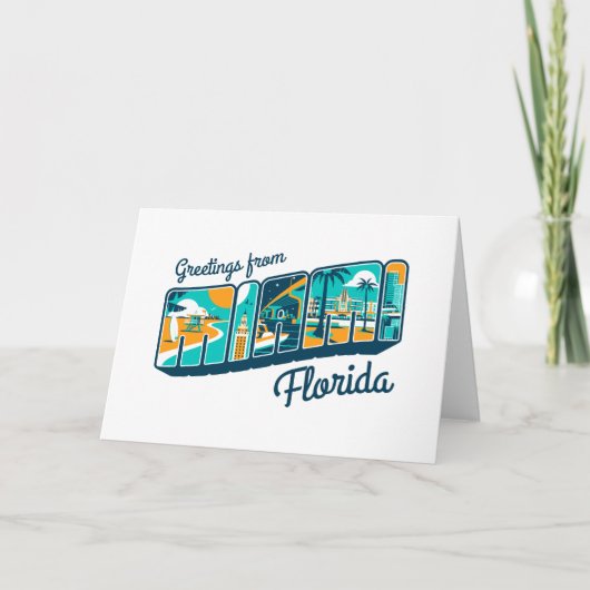 Carte Salutation de Miami la Floride (Devant)