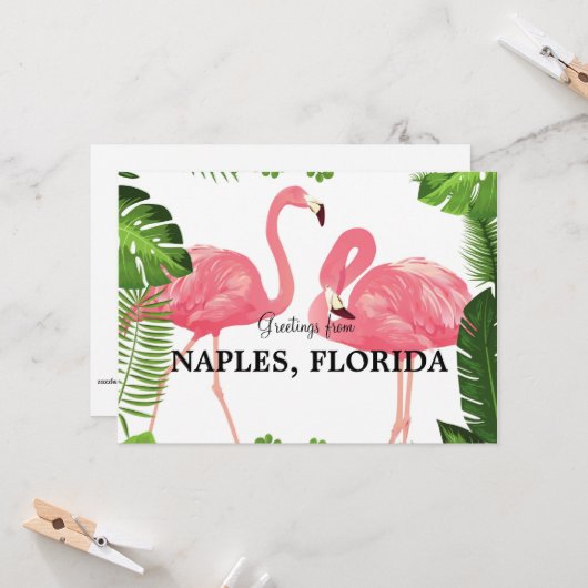 Carte Salutation de Naples, FL (Devant/Arrière en situation)