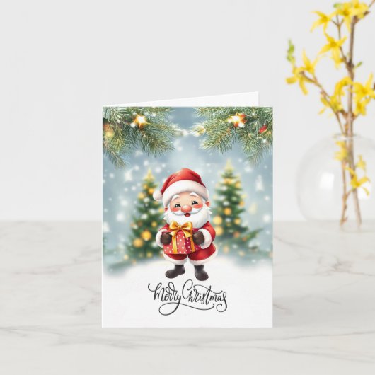 Carte Salutation de Noël (Fleur jaune)