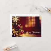 Carte Salutation de Noël Brown Joyeux (Devant/Arrière en situation)