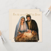 Carte Salutation de Noël de la Nativité (Devant/Arrière en situation)