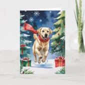 Carte Salutation de Noël du chien du Labrador (Devant)