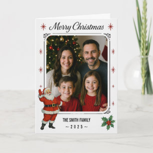 Carte Salutation de Noël Père Noël classique avec photo 