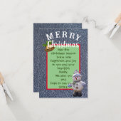 Carte Salutation de Noël pour ami de loin (Devant/Arrière en situation)
