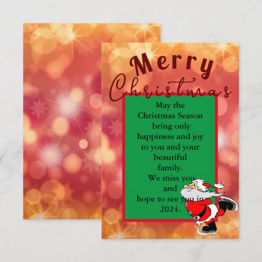 Carte Salutation de Noël pour ami de loin (Devant / Derrière)