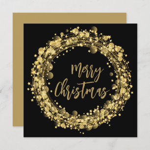 Carte Salutation de Noël pour l'or et le joyeux noir
