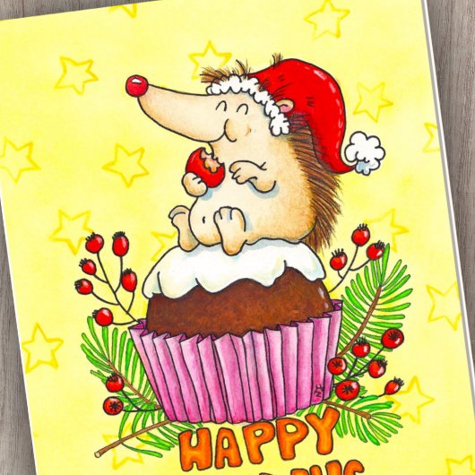 Carte Salutation de Noël Pudding