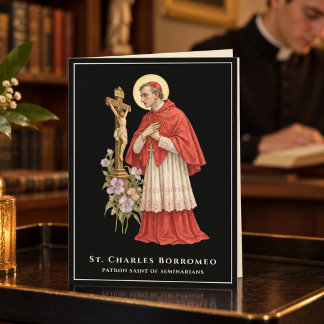 Carte Salutation de séminariste catholique St. Charles B