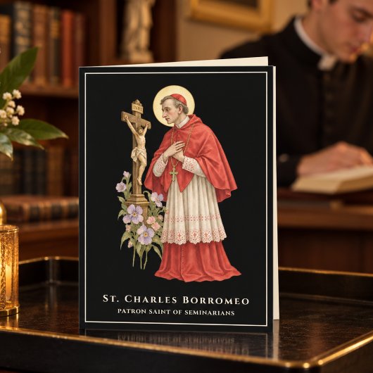 Carte Salutation de séminariste catholique St. Charles B