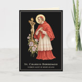 Carte Salutation de séminariste catholique St. Charles B (Devant)