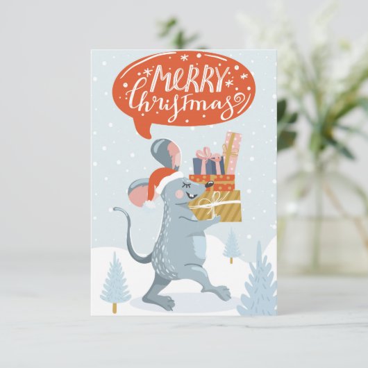 Carte Salutation de souris mignonne (Debout devant)