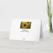 Carte Salutation de tournesol (Dos)