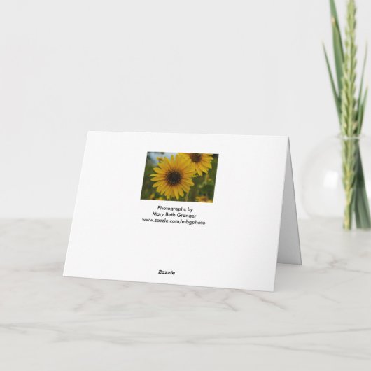 Carte Salutation de tournesol (Dos)