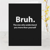 Carte Salutation de typographie Bruh Bruh (Fleur jaune)