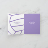 Carte salutation de volley-ball gris violet (Intérieur)