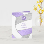 Carte salutation de volley-ball gris violet (Fleur jaune)