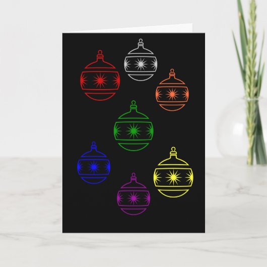 Carte - Salutation - Décorations de sapin de Noël (Devant)