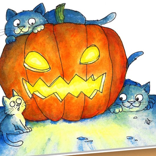 Carte Salutation des chats d'Halloween