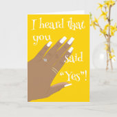 Carte Salutation des Fiançailles afro-américains (Fleur jaune)