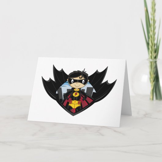 Carte Salutation des garçons Superhero (Devant)