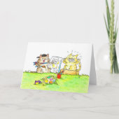 Carte Salutation d'étudiant en art félin (Devant)