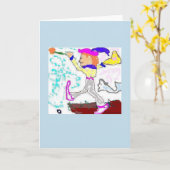 Carte Salutation d'imbécile de tarot (arrière - plan de (Fleur jaune)