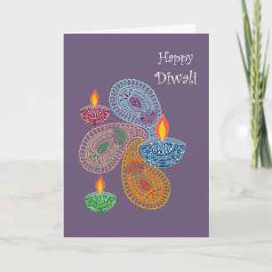 Carte Salutation Diwali - Paisleys