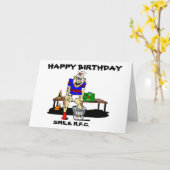 CARTE SALUTATION DRÔLE D'ANNIVERSAIRE DE RUGBY (Fleur jaune)