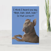 Carte Salutation drôle de Pit Bull (Devant)