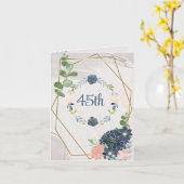Carte Salutation du "45e" anniversaire (Fleur jaune)