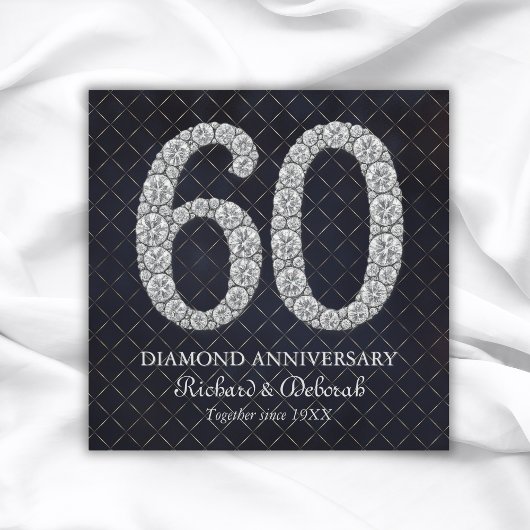 Carte Salutation du 60e anniversaire du Mariage Diamond