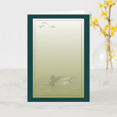 Carte Salutation du Canard Colvert mâle (Fleur jaune)