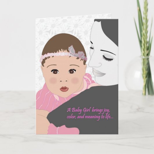 Carte Salutation du nouveau bébé (fille) (Devant)