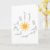 Carte salutation du soleil de yoga (Fleur jaune)