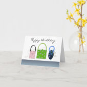 Carte Salutation élégante d'anniversaire de bourses (Fleur jaune)