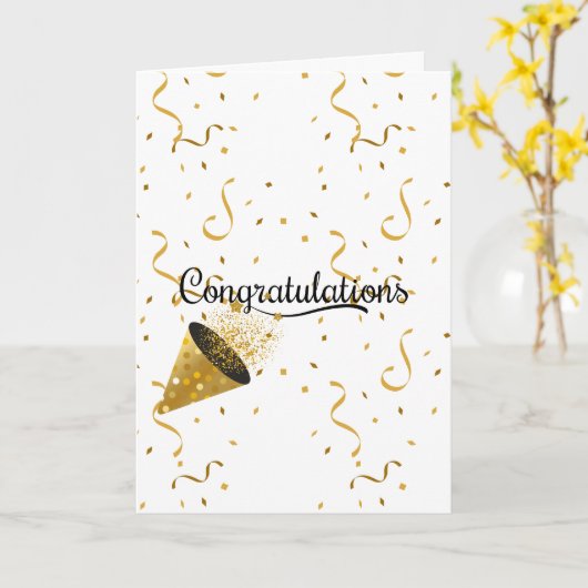 Carte Salutation élégante (Félicitations) (Fleur jaune)