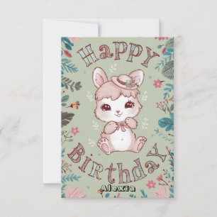 Carte Salutation Enchanted Bunny Digital Anniversaire