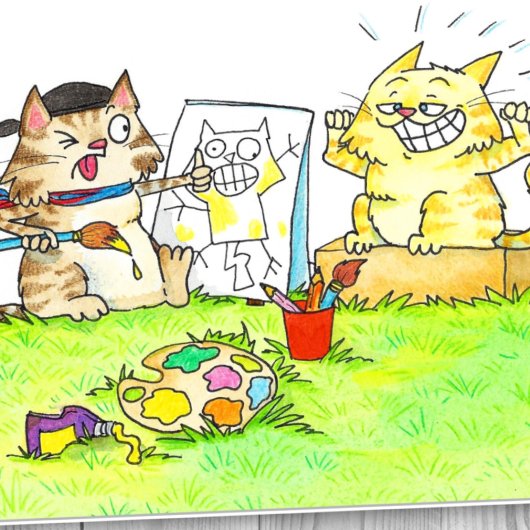 Carte Salutation étudiante Cat Art